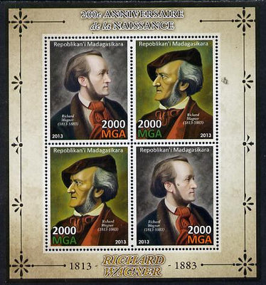 Madagascar 2013 200th Birth Anniversary of Richard Wagner perf sheetlet containing 4 values unmounted mint