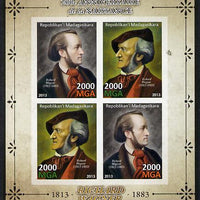 Madagascar 2013 200th Birth Anniversary of Richard Wagner imperf sheetlet containing 4 values unmounted mint