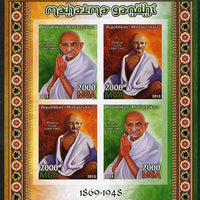 Madagascar 2013 Mahatma Gandhi imperf sheetlet containing 4 values unmounted mint