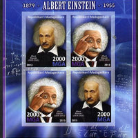 Madagascar 2013 Albert Einstein imperf sheetlet containing 4 values unmounted mint
