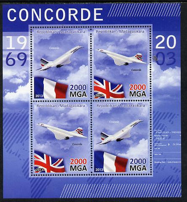 Madagascar 2013 Concorde perf sheetlet containing 4 values unmounted mint