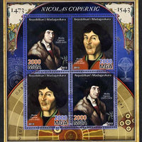 Madagascar 2013 Nicolaus Copernicus perf sheetlet containing 4 values unmounted mint