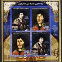 Madagascar 2013 Nicolaus Copernicus imperf sheetlet containing 4 values unmounted mint