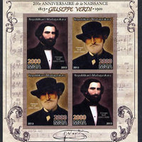 Madagascar 2013 200th Birth Anniversary of Giuseppe Verdi imperf sheetlet containing 4 values unmounted mint