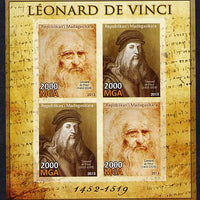 Madagascar 2013 Leonardo da Vinci imperf sheetlet containing 4 values unmounted mint