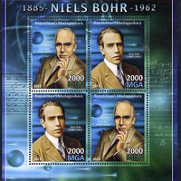 Madagascar 2013 Niels Bohr (physicist) perf sheetlet containing 4 values unmounted mint