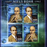 Madagascar 2013 Niels Bohr (physicist) imperf sheetlet containing 4 values unmounted mint