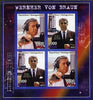 Madagascar 2013 Wernher von Braun (rocket engineer) imperf sheetlet containing 4 values unmounted mint