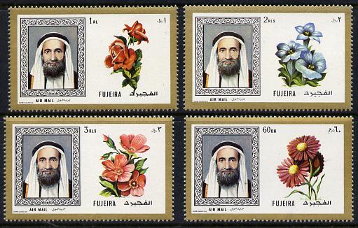 Fujeira 1971 Flowers perf set of 4 from Fish & Flowers set unmounted mint, Mi 6558-61A (SG 198-201)
