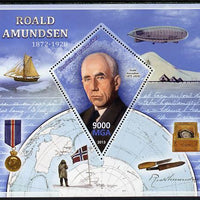 Madagascar 2013 Roald Amundsen perf deluxe sheet containing one diamond shaped value unmounted mint
