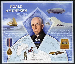 Madagascar 2013 Roald Amundsen imperf deluxe sheet containing one diamond shaped value unmounted mint