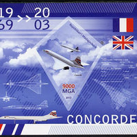 Madagascar 2013 Concorde imperf deluxe sheet containing one diamond shaped value unmounted mint