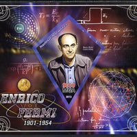 Madagascar 2013 Enrico Fermi (physicist) imperf deluxe sheet containing one diamond shaped value unmounted mint