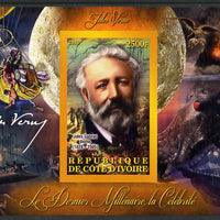 Ivory Coast 2013 Celebrities of the last Millennium - Jules Verne imperf deluxe sheet containing one rectangular value unmounted mint