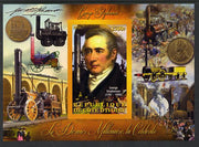 Ivory Coast 2013 Celebrities of the last Millennium - George Stephenson imperf deluxe sheet containing one rectangular value unmounted mint