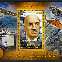 Ivory Coast 2013 Celebrities of the last Millennium - Igor Sikorsky perf deluxe sheet containing one rectangular value unmounted mint
