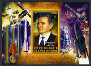 Ivory Coast 2013 Celebrities of the last Millennium - Valentin Glouchko (rocket engineer) perf deluxe sheet containing one rectangular value unmounted mint