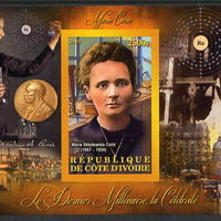 Ivory Coast 2013 Celebrities of the last Millennium - Marie Curie imperf deluxe sheet containing one rectangular value unmounted mint