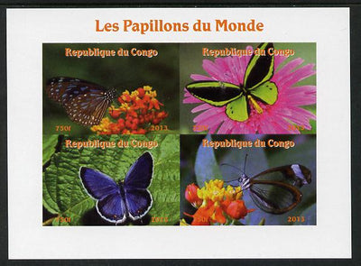 Congo 2013 Butterflies of the World #1 imperf sheetlet containing four values unmounted mint. Note this item is privately produced and is offered purely on its thematic appeal