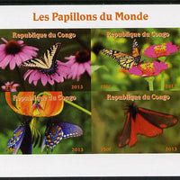 Congo 2013 Butterflies of the World #2 imperf sheetlet containing four values unmounted mint. Note this item is privately produced and is offered purely on its thematic appeal