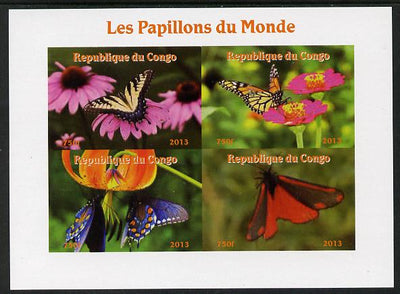 Congo 2013 Butterflies of the World #2 imperf sheetlet containing four values unmounted mint. Note this item is privately produced and is offered purely on its thematic appeal