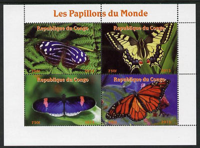 Congo 2013 Butterflies of the World #3 perf sheetlet containing four values unmounted mint. Note this item is privately produced and is offered purely on its thematic appeal