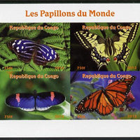 Congo 2013 Butterflies of the World #3 imperf sheetlet containing four values unmounted mint. Note this item is privately produced and is offered purely on its thematic appeal