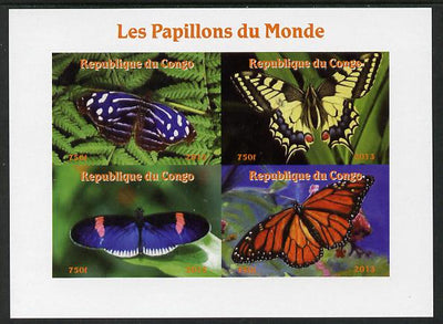 Congo 2013 Butterflies of the World #3 imperf sheetlet containing four values unmounted mint. Note this item is privately produced and is offered purely on its thematic appeal