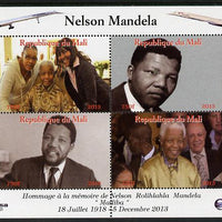 Mali 2013 Nelson Mandela #5 perf sheetlet containing four values unmounted mint. Note this item is privately produced and is offered purely on its thematic appeal with Concorde in border