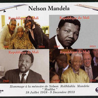 Mali 2013 Nelson Mandela #5 imperf sheetlet containing four values unmounted mint. Note this item is privately produced and is offered purely on its thematic appeal with Concorde in border