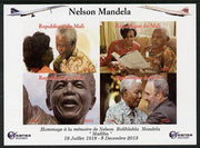 Mali 2013 Nelson Mandela #6 imperf sheetlet containing four values unmounted mint. Note this item is privately produced and is offered purely on its thematic appeal with concorde in border