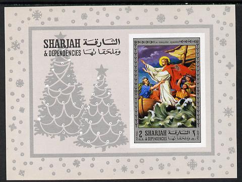 Sharjah 1971 Life of Christ #3 imperf m/sheet (Walking on Water) Mi BL 79B unmounted mint