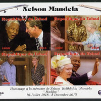 Chad 2013 Nelson Mandela #6 imperf sheetlet containing four values unmounted mint. Note this item is privately produced and is offered purely on its thematic appeal. with Concorde in border
