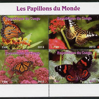 Congo 2013 Butterflies of the World #5 perf sheetlet containing four values unmounted mint. Note this item is privately produced and is offered purely on its thematic appeal