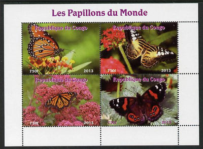 Congo 2013 Butterflies of the World #5 perf sheetlet containing four values unmounted mint. Note this item is privately produced and is offered purely on its thematic appeal