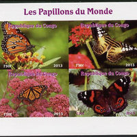 Congo 2013 Butterflies of the World #5 imperf sheetlet containing four values unmounted mint. Note this item is privately produced and is offered purely on its thematic appeal