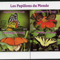 Congo 2013 Butterflies of the World #6 perf sheetlet containing four values unmounted mint. Note this item is privately produced and is offered purely on its thematic appeal