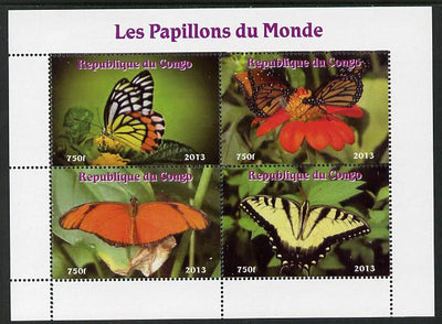 Congo 2013 Butterflies of the World #6 perf sheetlet containing four values unmounted mint. Note this item is privately produced and is offered purely on its thematic appeal
