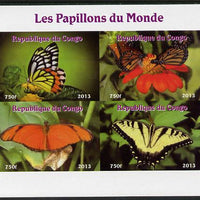 Congo 2013 Butterflies of the World #6 imperf sheetlet containing four values unmounted mint. Note this item is privately produced and is offered purely on its thematic appeal