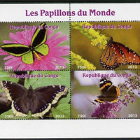 Congo 2013 Butterflies of the World #7 perf sheetlet containing four values unmounted mint. Note this item is privately produced and is offered purely on its thematic appeal
