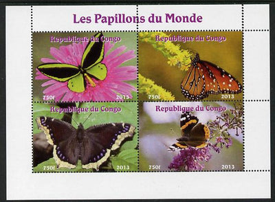 Congo 2013 Butterflies of the World #7 perf sheetlet containing four values unmounted mint. Note this item is privately produced and is offered purely on its thematic appeal