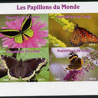 Congo 2013 Butterflies of the World #7 imperf sheetlet containing four values unmounted mint. Note this item is privately produced and is offered purely on its thematic appeal