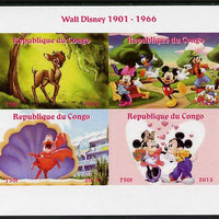 Congo 2013 Walt Disney Characters #1 imperf sheetlet containing four values unmounted mint. Note this item is privately produced and is offered purely on its thematic appeal