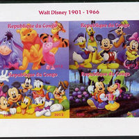 Congo 2013 Walt Disney Characters #3 imperf sheetlet containing four values unmounted mint. Note this item is privately produced and is offered purely on its thematic appeal