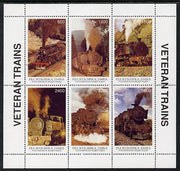 Touva 1996 Steam Locos sheetlet containing complete set of 6 values unmounted mint