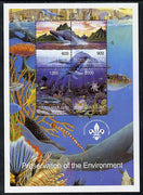 Touva 1997 Preservation of the Environment (Sea Life) deluxe sheet containing set of 4 values with 'Pacific 97' imprint unmounted mint