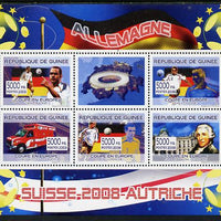 Guinea - Conakry 2008 European Football Championship - Germany perf sheetlet containing 5 values plus label unmounted mint