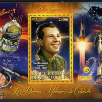Ivory Coast 2013 Celebrities of the last Millennium - Yuro Gagarin perf deluxe sheet containing one rectangular value unmounted mint