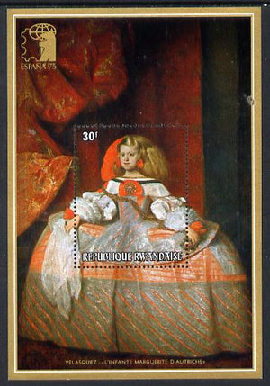 Rwanda 1975 Espana 75 Stamp Exhibition perf m/sheet (Princess Margarita by Velazquez) unmounted mint SG MS 641b