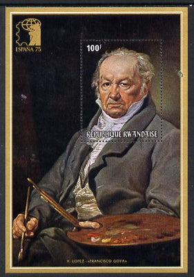 Rwanda 1975 Espana 75 Stamp Exhibition perf m/sheet (Goya by Lopez) unmounted mint SG MS 641d
